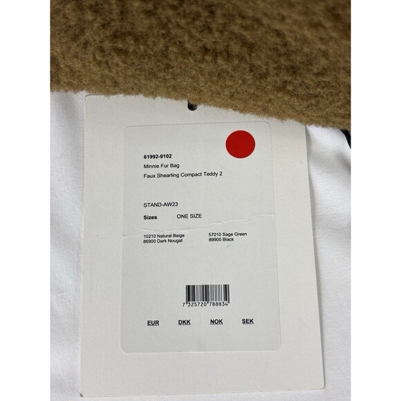 Stand Studio Minnie Fur Bag Faux Shearling Compact Teddy 2 Top Handle Brown - Picture 9 of 16